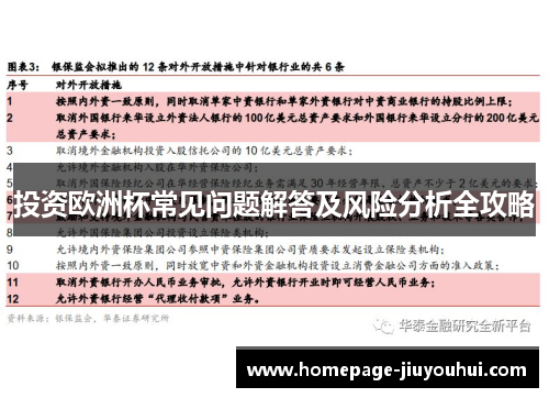 投资欧洲杯常见问题解答及风险分析全攻略 投资欧洲杯常见问题解答及风险分析全攻略