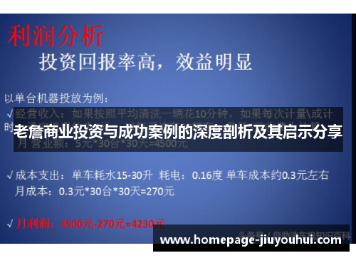 老詹商业投资与成功案例的深度剖析及其启示分享